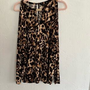 Thalia Sodi Leopard Print Cold Shoulder Blouse L